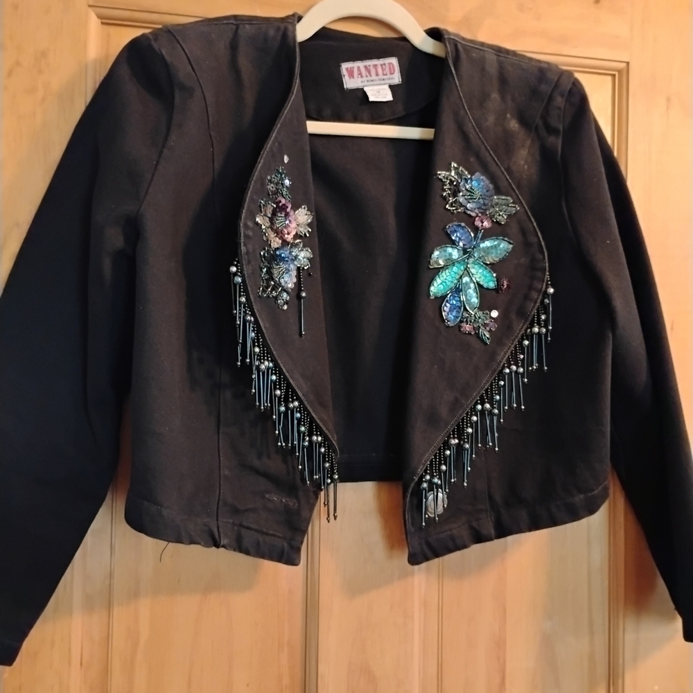 Wanted Black Embellished Women's Jacket
